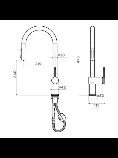 Смеситель OMOIKIRI TAHARA-SB LG