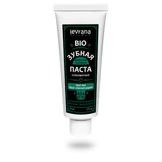 Зубная паста «Hard mint & black charcoal & papain» Levrana