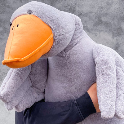 Плюшевый гусь 150 см премиум серый