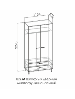 КОЛЛЕДЖ Шкаф 2-х дверный Ш2.М