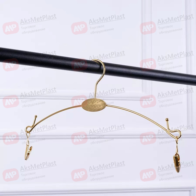 NYJ2806 Вешалка металлическая для нижнего белья, на проволоке прищепка с силиконом , цвет: золото