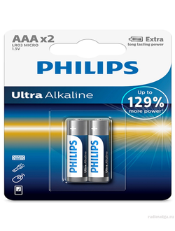 Батарейка Philips ultra LR03 BL-2 (24)(72)