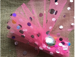 Фатин "конфетти" цвет-розовый, длина 1 м, ширина 15 см