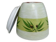 Горшок для цветов из керамики "Монстера" 15 см (2 л) белый с зеленым