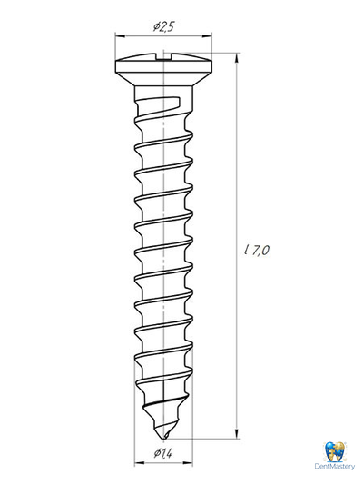 Винт для остеосинтеза с крестообразным шлицем 9 мм