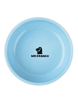 Миска Mr.Kranch для собак и кошек из фарфора "Тропики", 350мл, голубая