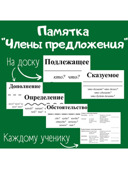 Памятка "Члены предложения"