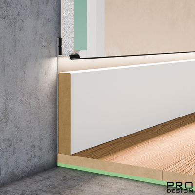 Плинтус скрытого монтажа PRO DESIGN черный RAL 9005