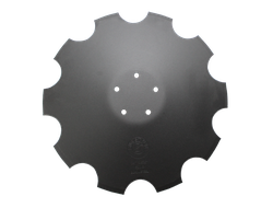 Диск бороны JOKER 28071305 520х6 Диаметр 520 мм, толщина 6 мм, 5 отверстий диаметром 12,5 мм на расстоянии 105 мм. Борсодержащая сталь 30MnB5. Твердость диска 50(±2)HRC. Турция