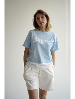 ЖЕНСКАЯ ФУТБОЛКА ГОЛУБАЯ "ДАРИ"