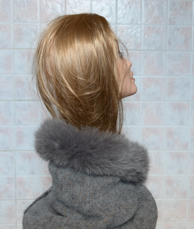 Палантин Италия Vizio Италия 5578 серый с мехом