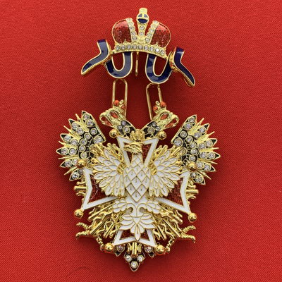 Орден Белого Орла со стразами и с бантом из муаровой ленты. Полноразмерная копия LUX! Лот № 57.