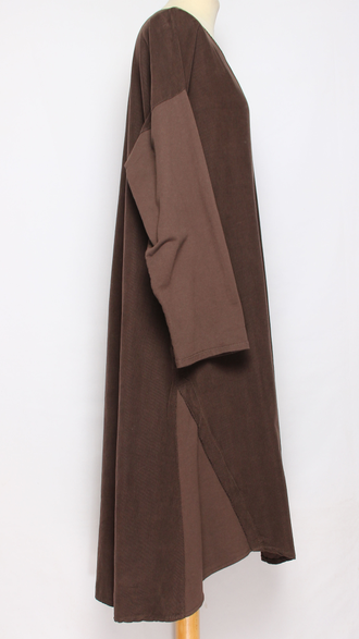 Платье Бохо "Лепесток " вельветовое графит, мокко, шоколад, малахит до р.50