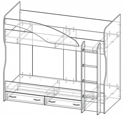 Кровать двухъярусная "Мийа - А" (Стиль)