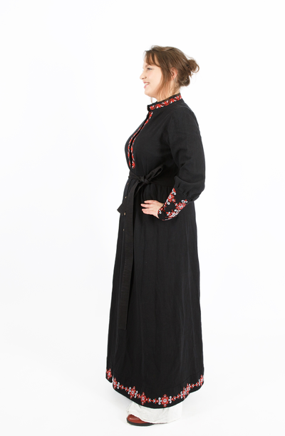 Платье-рубашка "Ма-РА" крапива 100%