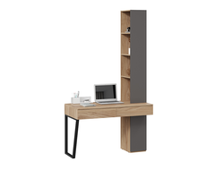 Детская ПОРТО - Стол письменный со шкафом комбинированным Яблоня Беллуно/Графит софт