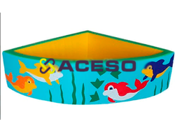 «Сухой бассейн» с аппликацией (угловой) - Дельфины голубо-желтый