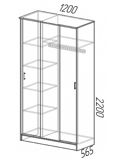 Шкаф купе "Эко" 1.2 м (Эра)