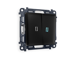 Переключатель 2-кл с подсветкой 10000K Черный матовый - Ambrella Volt - ALFA