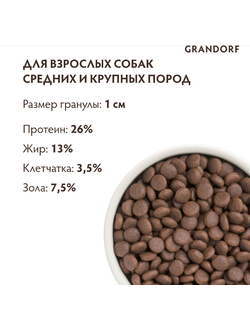 Grandorf (Грандорф): сухой корм для собак всех пород Индейка, 3 кг