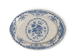Блюдо овальное 30,5x22 см, цвет декора синий