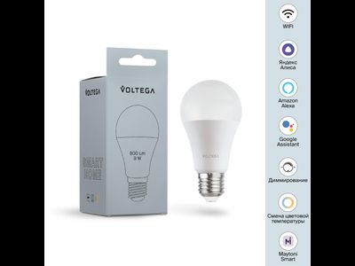 Светодиодная лампа Wi-Fi A60 E27 9W 2700K-6500K MIX DIM 200°, 2429