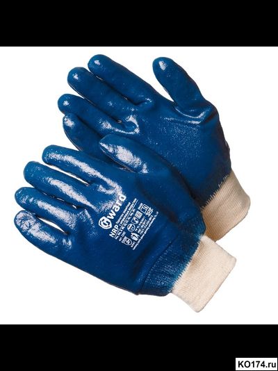 Перчатки нитриловые полный облив манжет резинка