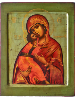 Владимирская Богородица. Рукописная икона.