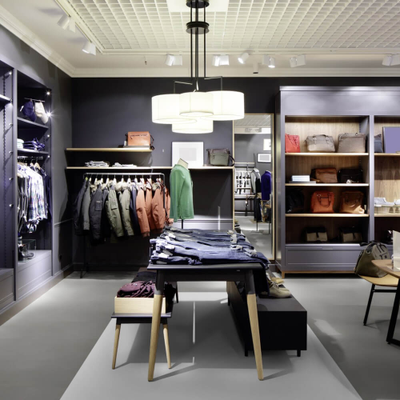 Виниловый пол Wineo 800 Tile XL Solid Grey DB00097-2 в интерьере магазина