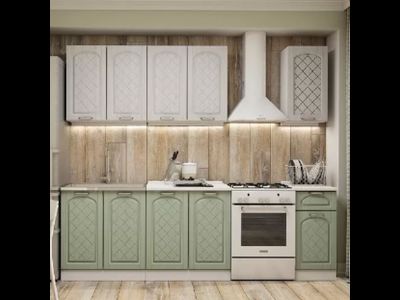 Кухня Милана 2,0м белый, сандал белый,ясень фисташка, антарес