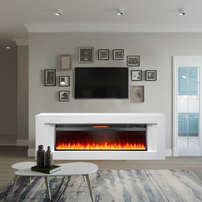 Линейный электрокамин Line WT с очагом Vision 60 LED