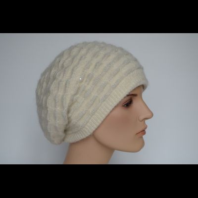 Белый вязаный берет для женщин Vizio Италия 8020 В
