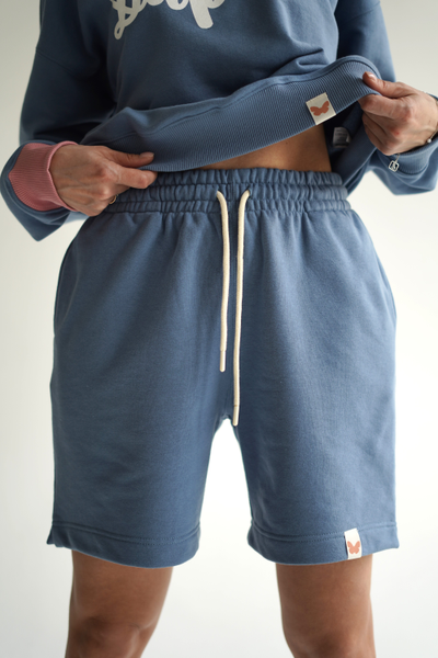 ШОРТЫ УНИСЕКС "ПРИЯТНО" ГОЛУБЫЕ