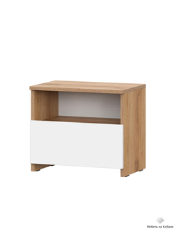 Некст Тумба прикроватная Дуб Золотой / Белая шагрень