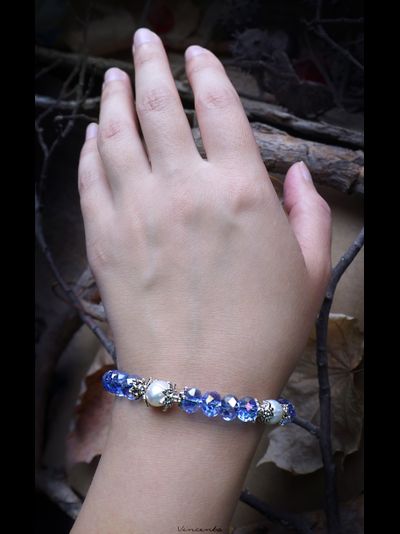 &quot;Жемчужины небесной нимфы&quot;, браслет с хрусталиками и цветами