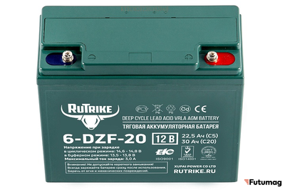 Тяговый аккумулятор RuTrike 6-DZF-20 (12V20A/H C2)
