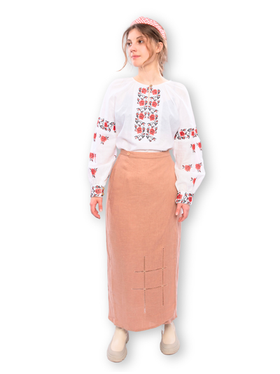 Рубашка конопляная "Розы"