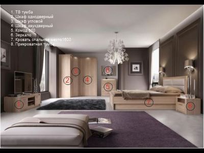 Спальня Элана дуб сонома комплект № 1