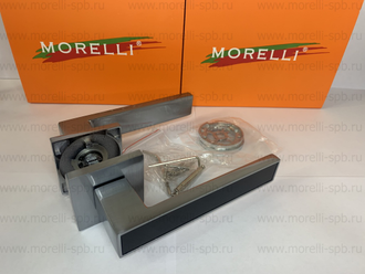 Дверные ручки Morelli "SULLA" MH-48-S6 SC/BL Цвет - Матовый хром/чёрный