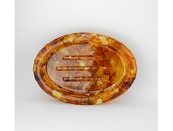 Мыльница овальная со срезом янтаря