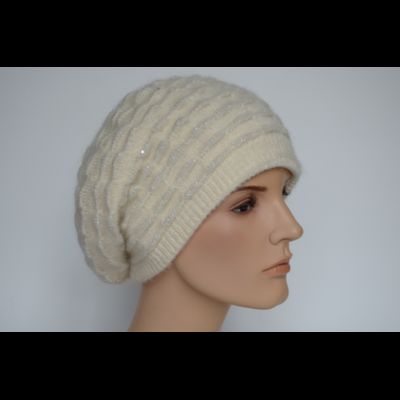 Белый вязаный берет для женщин Vizio Италия 8020 В