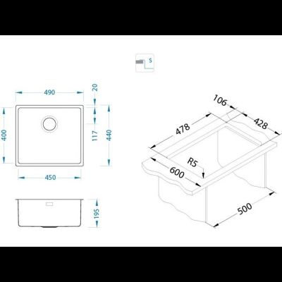 Мойка Alveus KOMBINO 40 F/S