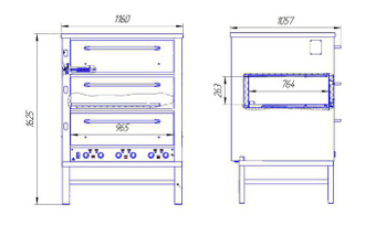 Печь хлебопекарная Восход ХПЭ-500 нерж. дверки