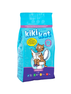 Наполнитель KikiKat Бентонитовый, комкующийся, Лаванда 5 л