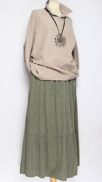 Рубашка "Вельветовая" серо-бежевая р.46-52