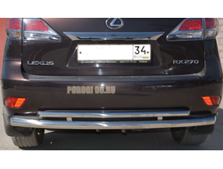 Защита заднего бампера двойная d60/42 для Lexus RX270/RX350/RX450h  (2009-2015)