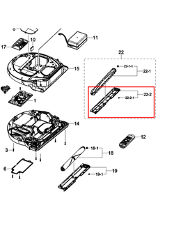 Оригинальная крышка щётки основной для робота пылесоса Samsung VR10M70