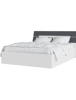 Кровать осн.ДСП 1,6 Гавана Белый/Графит Серый (ТЭКС)