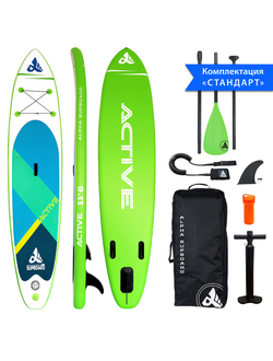 Надувная SUP-доска Сапборд (SUP Board) Alpha Supboard ACTIVE-11.6 GREEN