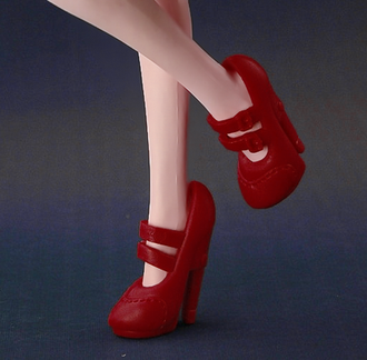 Тёмно-красные туфли с двумя ремешками. (1580)